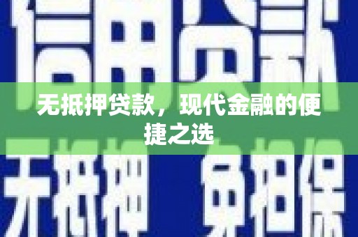 罗田无抵押贷款，现代金融的便捷之选