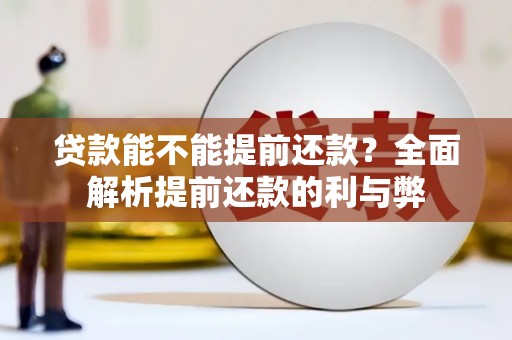 荔湾贷款能不能提前还款？全面解析提前还款的利与弊