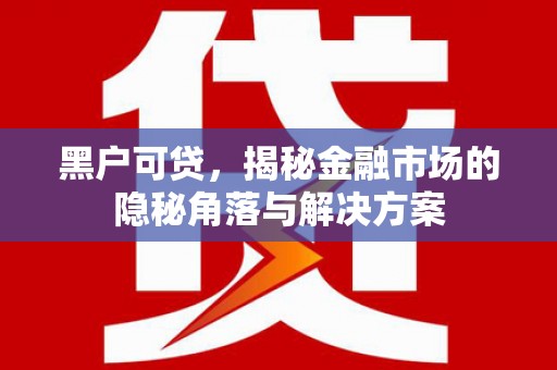 孝义黑户可贷，揭秘金融市场的隐秘角落与解决方案