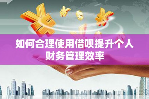 长洲如何合理使用借呗提升个人财务管理效率