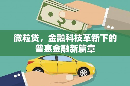 滦县微粒贷，金融科技革新下的普惠金融新篇章