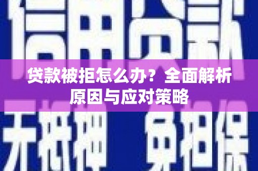 东昌府贷款被拒怎么办？全面解析原因与应对策略